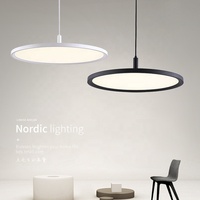 Nouveau design moderne noir rond salle à manger lustre décoratif à led pour plafond éclairage suspendu pour îlot de cuisine