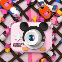 Caméra numérique pour enfants HD 1080p avec double objectif, enregistreur vidéo transfrontalier, appareil photo numérique pour enfants, dessin animé, jeu, mignon, amusant, mini appareil photo reflex jouet