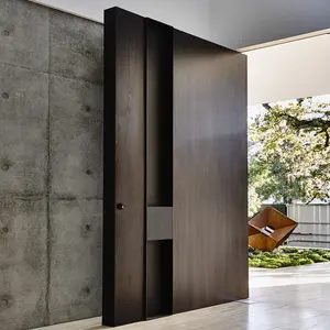 Puerta de entrada de madera sólida simple, moderna
