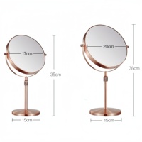 Table de toilette double face en acier inoxydable 1x/3x/5x avec miroir de maquillage Miroir de maquillage cosmétique à led