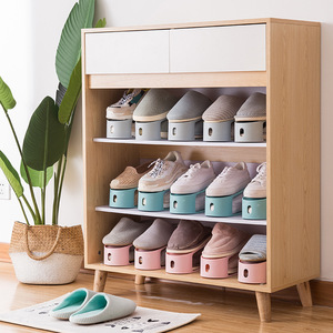 Simple Shoe Rack With Storage <b>Shelf</b> Space Saving Design For Home Use <b>White</b> Gray Pink Blue Color Options - Product Image 1