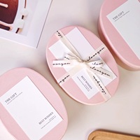 Boîte cadeau elliptique en carton personnalisée de qualité supérieure pour pâtisserie et bonbons, écologique et recyclable, tendance