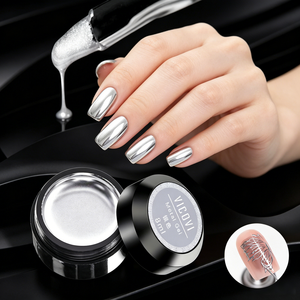 Gel de peinture à ongles métallique 9 couleurs, effet miroir haute brillance, imperméable, gel liner argent <span class=keywords><strong>et</strong></span> or pour le dessin d'art sur ongles <span class=keywords><strong>et</strong></span> la conception de <span class=keywords><strong>manucure</strong></span> - Product Image 1