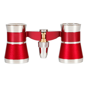 <span class=keywords><strong>Jumelles</strong></span> <span class=keywords><strong>de</strong></span> théâtre à lunettes d'opéra en métal rouge optique 3x25 avec lumière LED - Product Image 3