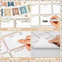 Tableau d'anniversaire pour la classe, confettis, affiche d'anniversaire réutilisable, calendrier, décorations de tableau d'affichage style bohème