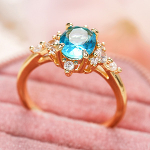 Anello con Design a Fiocco di Neve Blu, Stile Invernale per Donne - Product Image 6