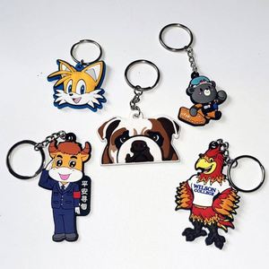 Custom 2D/3D Black White Letters Soft Pvc Keychain Make Rubber Sport <b>Key</b> <b>Chain</b> Your Logo Keyring With <b>Chain</b> - Product Image 5