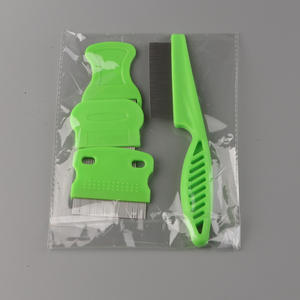 5パックノミシラミコームステンレススチール犬猫グルーミングコーム丸みを帯びた歯の両面プロフェッショナルペットの涙の汚れを取り除く - Product Image 6