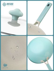 <span class=keywords><strong>Wok</strong></span> antiadhésif best-seller, finition élégante, poignée en silicone, base multicouche résistante à la déformation, idéal pour les débutants - Product Image 4