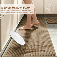 Woven Linen Kitchen Runner Rug Water Absorbent Non Slip Non Woven Bottom Durable Washable Long Floor Mat for Kitchen Entry