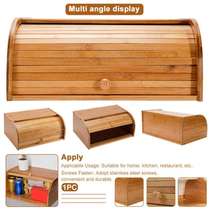 Food Storage Cake Home Kitchen Multifunction Practical Snack Restaurant <strong>Bread</strong> Box Dustproof Pastry Bamboo Clamshell <strong>Roll</strong> <strong>Top</strong> - Product Image 3