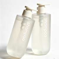 Botol Pompa Sampo PET Matte Frosted 300ml 400ml 500ml 1L Kemasan Pompa Putih Plastik Kosong untuk Kondisioner Rambut, Sabun Mandi, Losion