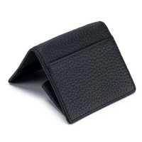 Portefeuille unisexe mini en cuir de vachette première couche, style japonais, texture raffinée, compact, léger, porte-monnaie à bouton-pression