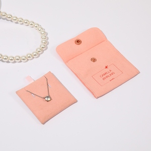 Custom Printed Microfiber Jewelry Pouch with Snap Luxury Packaging Bag for Jewelry Gifts &amp; Retail - Product Image 4