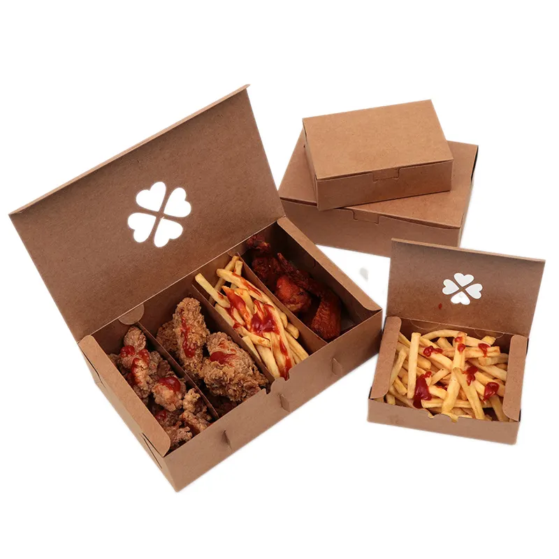 OMT confezione usa e getta estrarre il contenitore Fast Food imballaggio del pane Emballage Burger churros scatole di Crepe di carta per andare scatola ristorante