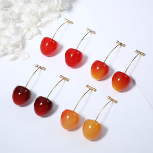 卸売レディースファッション18K金メッキドロップイヤリング流行のチェリーチャームペンダントフルーツジュエリーアクセサリー - Product Image 1