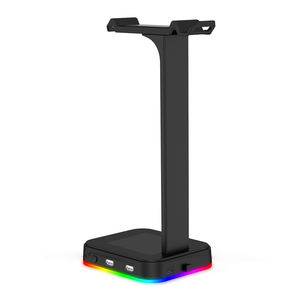 Support pour casque RGB avec chargeur USB, support de bureau pour casque, support pour écouteurs, étagère d'affichage, accessoires pour <span class=keywords><strong>PC</strong></span> de jeu - Product Image 2