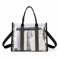 Transparente Tragetasche, Stadion-zugelassen, Durchsichtige PVC-Schultertasche, Große Kapazität, Wasserdichte Strand-, Arbeits- und Konzerttasche, Großhandel