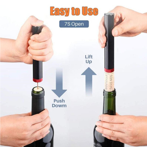 Wholesale Portable Stainless Steel Air Pump Wine <b>Bottle</b> Opener Safe Pin <b>Cork</b> Remover Corkscrew Kitchen Tools Bar Accessories - Product Image 3