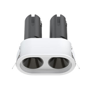 Éclairage encastré COB à <span class=keywords><strong>double</strong></span> tête, downlight LED dimmable, angle réglable, projecteur anti-éblouissement, plafonnier IP65, extérieur, moderne - Product Image 1