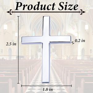 Autocollants en forme de croix en métal pour voitures, emblèmes de voiture chrétiens, autocollants croix auto-adhésifs, accessoires de voiture, autocollants Jésus - Product Image 2