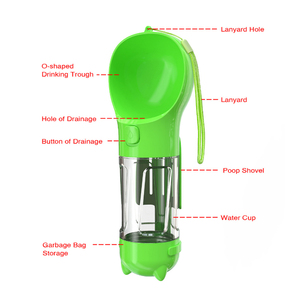 Botella de agua portátil para perros, recipiente de agua multifuncional a prueba de fugas, para exteriores, 4 en 1 - Product Image 2