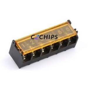 MXHB9500G-9.5-06P-BK01A-Cu-S-A Barrier Terminal Block Through hole,P=9.5mm Connector Three Sides 9.5mm 1x6P Straight Pin - Product Image 1