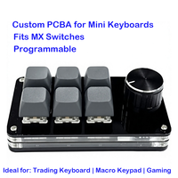 Teclado PCBA Programable, Mini Teclado Numérico de 6 Teclas, Codificador Rotatorio USB BLE para Comercio, Conferencias, Juegos, OEM, ODM