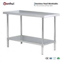 Table de travail en acier inoxydable robuste pour cuisine commerciale, restaurant, laboratoire, préparation des aliments