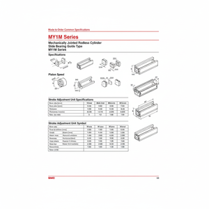 SMC นิวเมติกส์กระบอกไม่มีก้าน MY1M16-200หมวดหมู่ผลิตภัณฑ์กระบอกสูบร่วมโดยใช้กลไก - Product Image 1