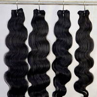 Cheveux humains Remy en vrac, noir naturel, longs, ondulés, tissage de cheveux Remy