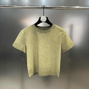 Mode femmes <span class=keywords><strong>paillettes</strong></span> Style court T-<span class=keywords><strong>shirt</strong></span> personnalisé lavé <span class=keywords><strong>à</strong></span> l'acide coton col rond manches courtes <span class=keywords><strong>paillettes</strong></span> Boxy strass T-<span class=keywords><strong>shirt</strong></span> - Product Image 3