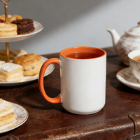 Mug en céramique vierge bicolore de 15 oz pour sublimation, idéal pour usage quotidien et cadeaux de fêtes, vente en gros Topjlh