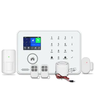 Pintu Detector Jendela Sensor 3G GSM Akses Internet Nirkabel Sistem Alarm Keamanan Rumah Aplikasi 8 TFT Touch Panel Alarm