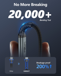 SUNGUY USB <b>C</b> 240W 5A Fast <b>Charging</b> <b>Cable</b> USB Data Power <b>Cable</b> Charger chargeur de téléphone for Mobile Phone Latop and Car Use - Product Image 5