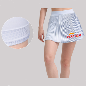 Jupe de tennis pour femme OEM, couleur unie, légère, respirante, plissée, avec poche pour balle, jupe-short de pickleball pour le sport et le tennis - Product Image 3