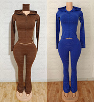 Vêtements en gros pour femme, ensemble 2 pièces Y2K, imprimé à pois, sweat à capuche de Noël, pantalon large, ensembles de costumes deux pièces pour femme