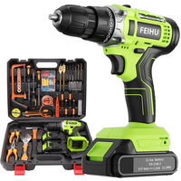 Perceuse sans fil 21V, kit d'outils électriques 108 pièces avec 2 batteries et 1 chargeur pour la réparation et le travail du bois à domicile