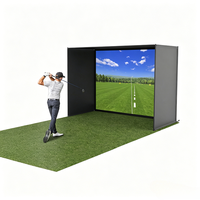 Structure de cage pour simulateur de golf sur mesure avec écran de frappe et cabinet de projection pour simulateur domestique