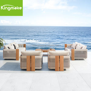 أطقم أرائك للحديقة والأماكن المفتوحة مصنوعة من خشب الساج والخشب الصلب تستوعب 3 مقاعد مناسبة للفنادق أطقم أرائك خارجية لحمام السباحة - Product Image 6