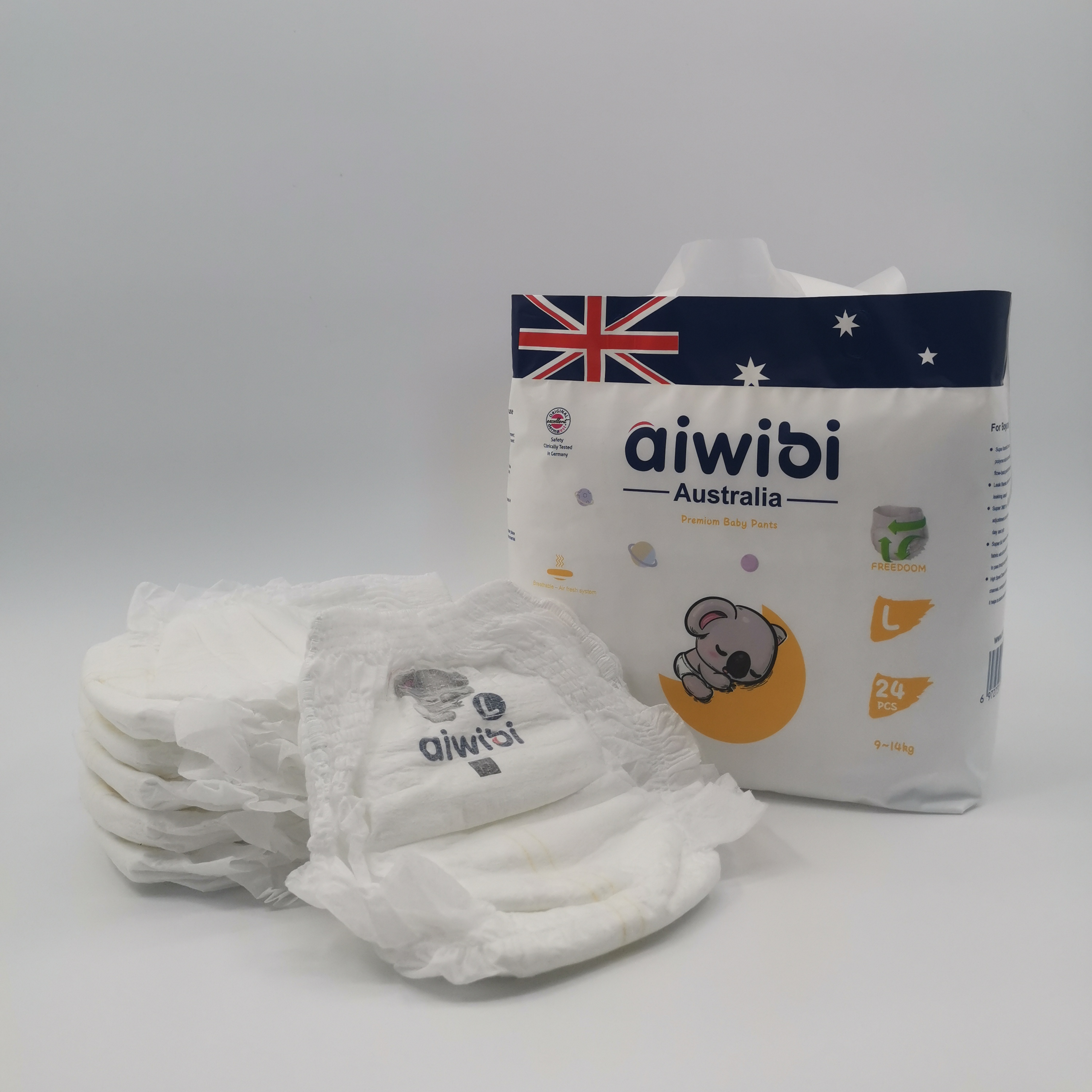 Бренд AIWIBI, экологически чистые, свободные, удобные детские подгузники baby king с живыми штанинами, Размеры M до XL, распродажа, завод по производству AWB13