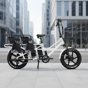 Vélo électrique de livraison à pneus larges personnalisé 48V 15Ah 20Ah avec double batterie et sièges pour bébés - Product Image 6