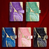 Carnet en cuir PU A5 A6 avec reliure à 6 anneaux, couverture de planificateur, classeur budgétaire, carnet de notes aux couleurs estivales pour filles