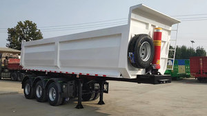 Remorque semi-chargeuse basculante robuste en acier, 3 axes, 60 tonnes, 50 tonnes, avec suspension, pour tracteur, qualité supérieure, vente en gros d'usine - Product Image 4