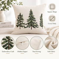 Housse de coussin décorative pour canapé, motif brodé d'arbre, couture soignée, personnalisable OEM ODM
