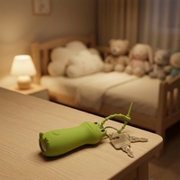 Mini lampe torche rechargeable par USB, porte-clés, adorable animal en silicone, veilleuse LED, lampe torche LED rechargeable portable, porte-clés