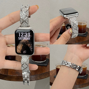 Correa de Muñeca Elegante con Incrustaciones de Diamantes y Cadena de Metal de Lujo para Xiaomi <span class=keywords><strong>Band</strong></span> 9 <span class=keywords><strong>Pro</strong></span> 8 <span class=keywords><strong>Pro</strong></span> <span class=keywords><strong>Redmi</strong></span> <span class=keywords><strong>Band</strong></span> <span class=keywords><strong>6</strong></span> 5 4 - Product Image 5