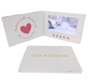 Video personalizzato di alta qualità di nozze di lusso Guest Book digitale 7 pollici schermo Lcd Video Brochure Card per <span class=keywords><strong>invito</strong></span> a nozze - Product Image 1