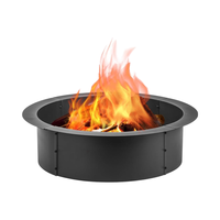 Anneau de feu en acier et en fer de 36 pouces avec revêtement en poudre pour foyers extérieurs, portable pour le camping et les foyers à bois