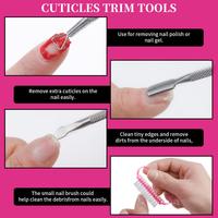 B1565 Kit d'outils de manucure 7 pièces, ensemble de soin des ongles avec dissolvant de gel, lingettes, pinces, lime, polissoir et accessoires de manucure